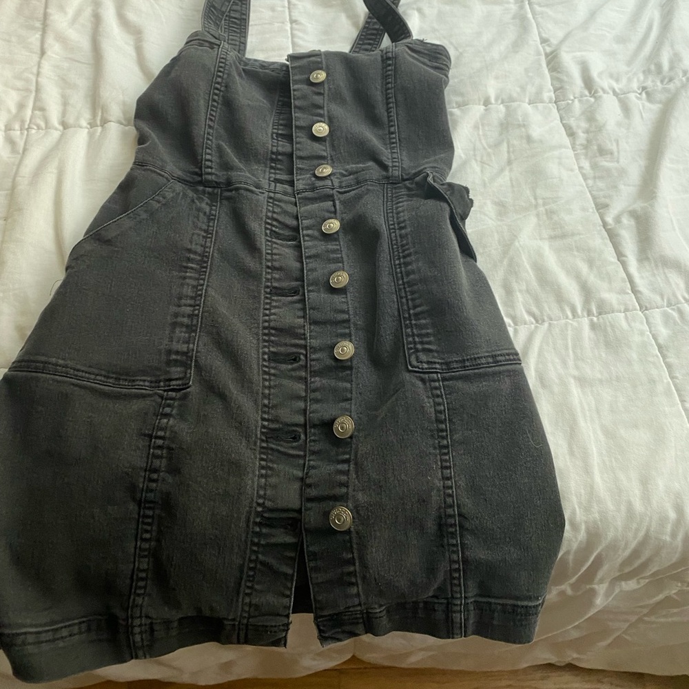 black jean dress